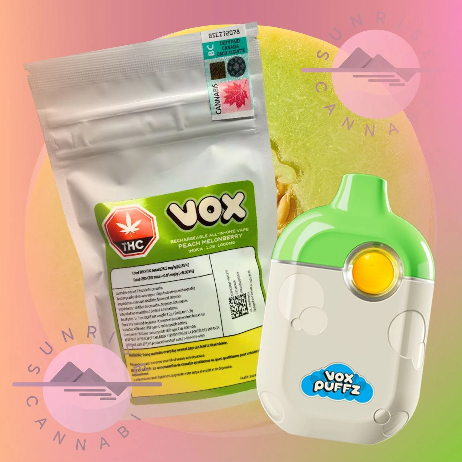 Vox - PEACH MELONBERRY AIO  - VOXPUFFZ - 1.2G Main Image