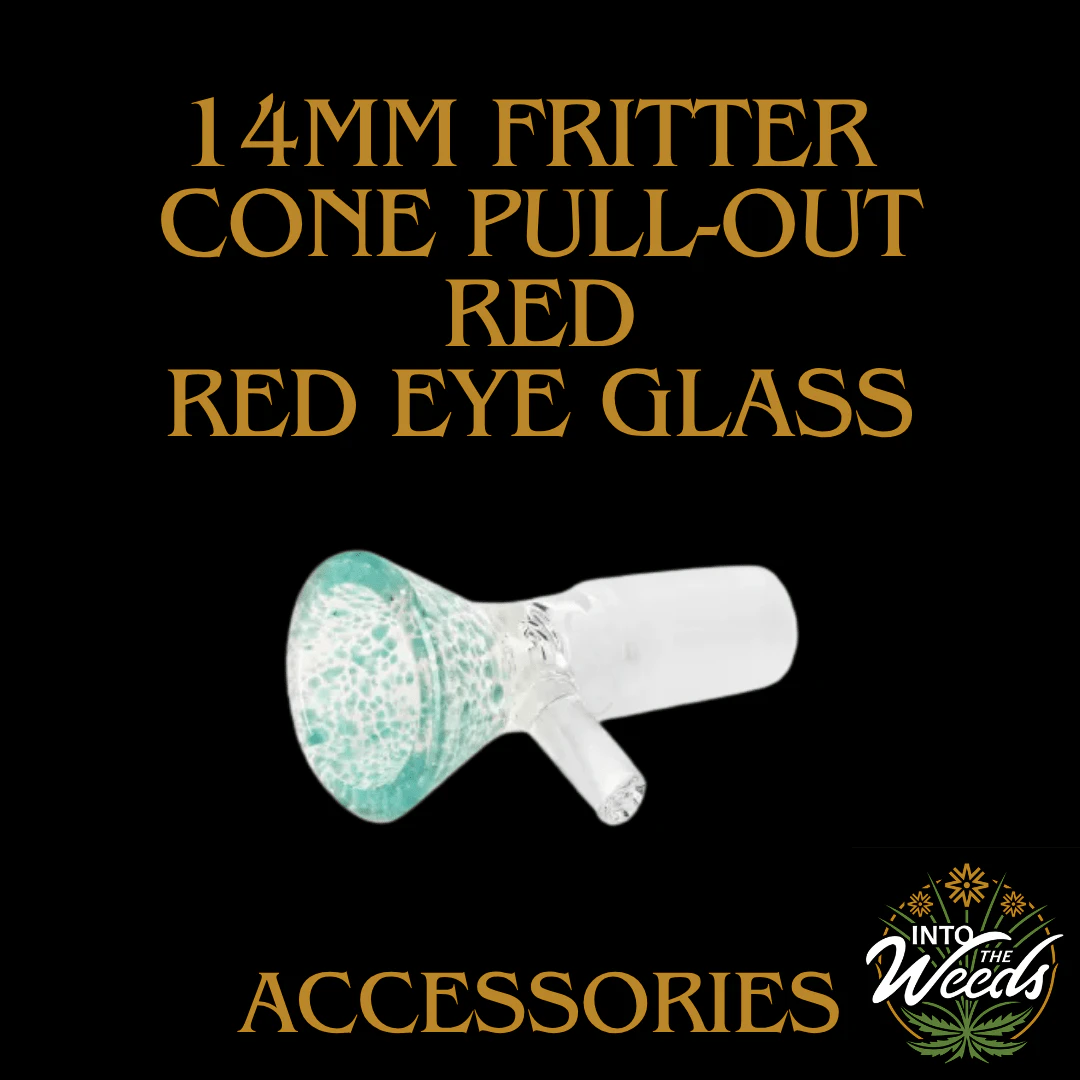 RED EYE TEK GLASS - 14mm Fritter Cone Pull-Out - Teal Main Image