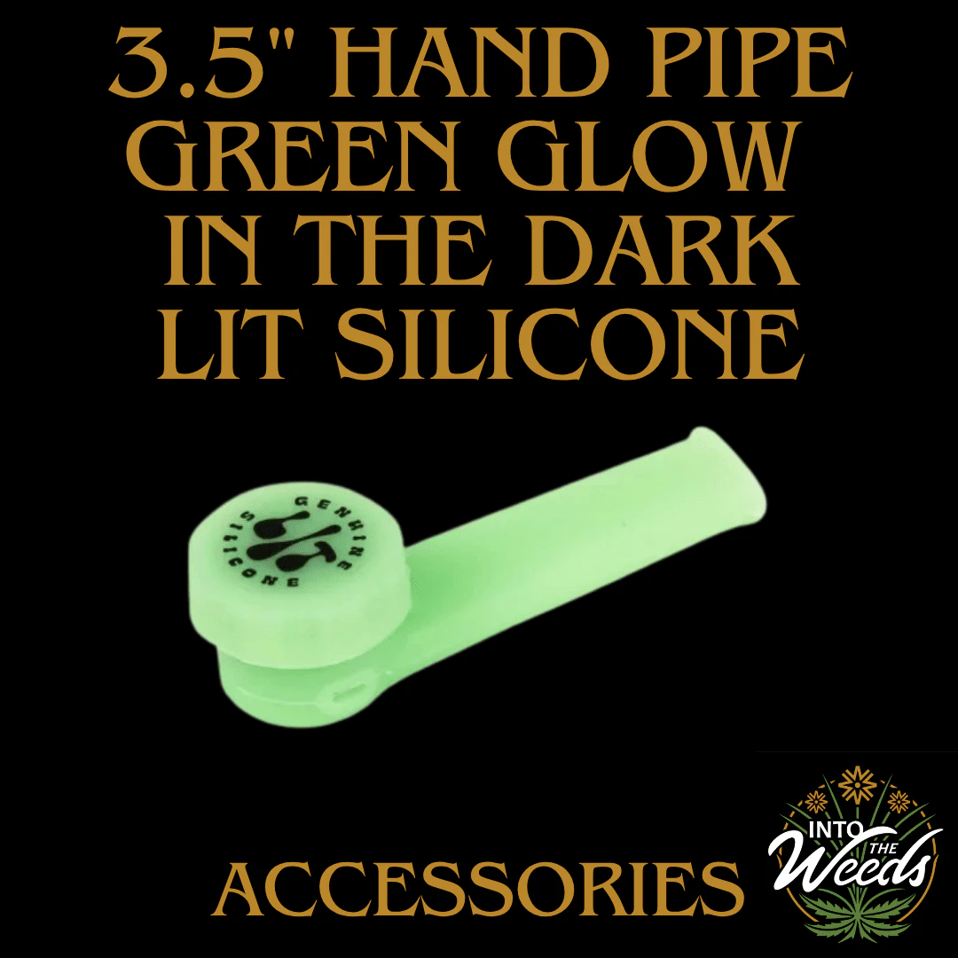 LIT Silicone - 3.5" Hand Pipe - Green Glow in the dark Main Image