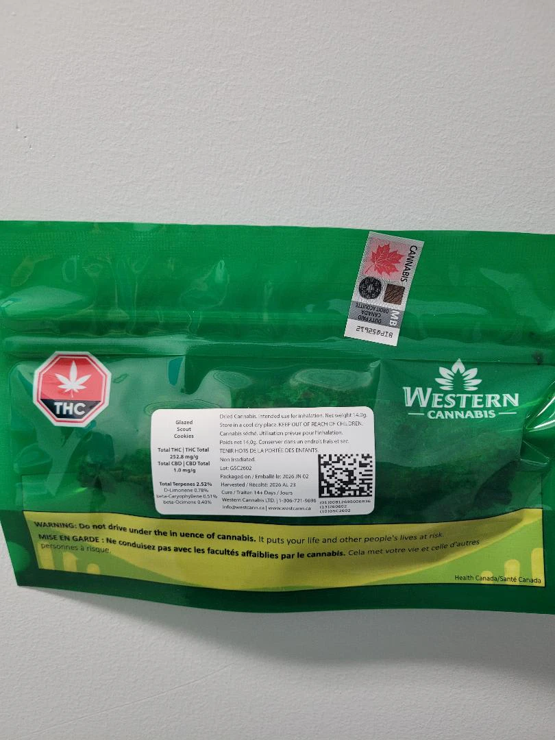 Western Cannabis - Western Cannnabis Glazed Scout Cookies 14g Flower Main Image
