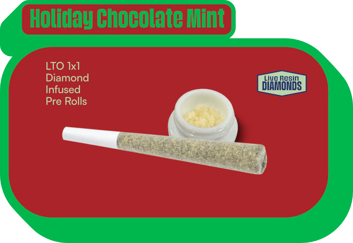 Terra Labs - HOLIDAY CHOC MINT DIAMOND INFUSED PRE-ROLL LTO - 1G Main Image