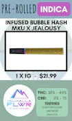 VALHALLA FLWR - 1PK MKU X JEALOUSY BUBBLE HASH INFUSED PR