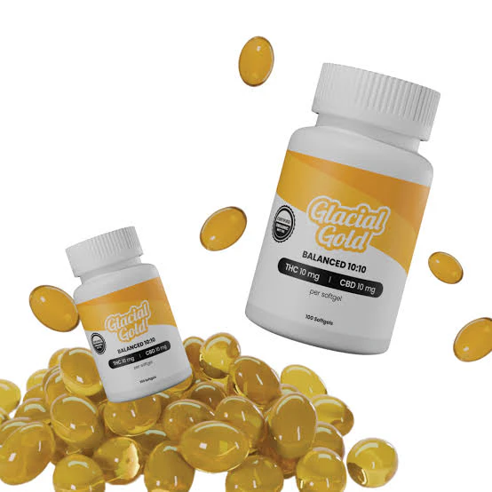Glacial Gold - Balanced 10mg THC:10mg CBD Softgels 0.345g x 50-pack Main Image