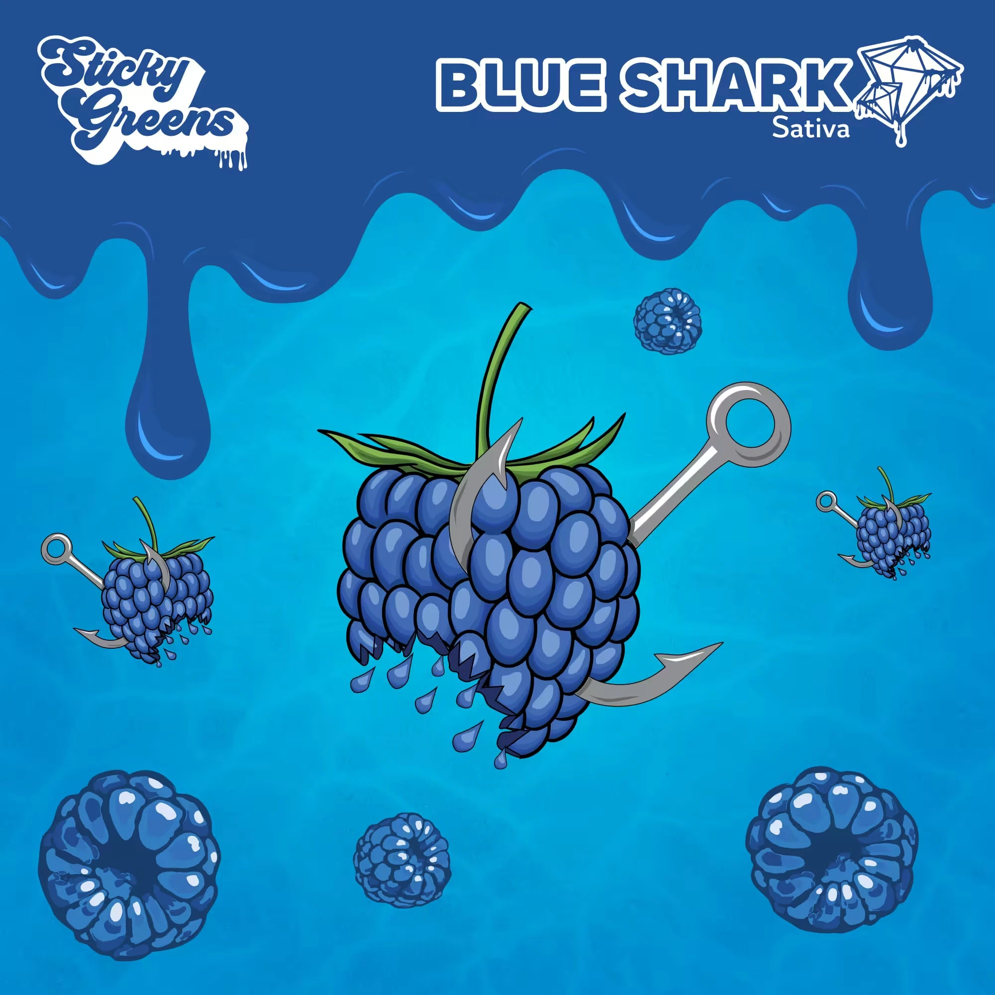 ORGANIGRAM - Vape - Sticky Greens Blue Shark Liquid Diamonds Sativa Main Image