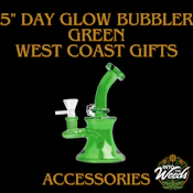 5" Day Glow Bubbler - Green