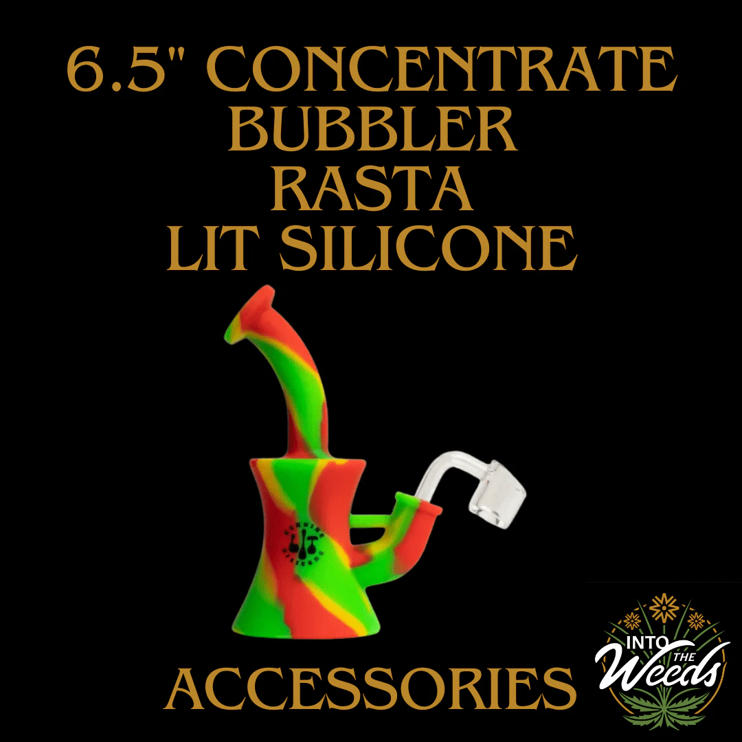 LIT Silicone - 6.5" Concentrate Bubbler - Rasta Main Image