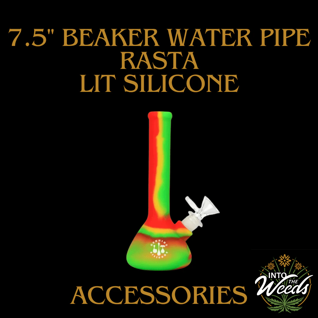 LIT Silicone - 7.5" Beaker Water Pipe - Rasta Main Image
