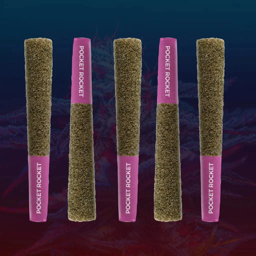 PISTOL AND PARIS - Pocket Rockets Redline 5 x 0.5g Infused Pre-Rolls - PISTOL AND PARIS Main Image