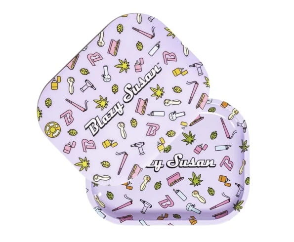 SMOKE ARSENAL - Purple Icon Metal Rolling Tray w/ Lid Main Image