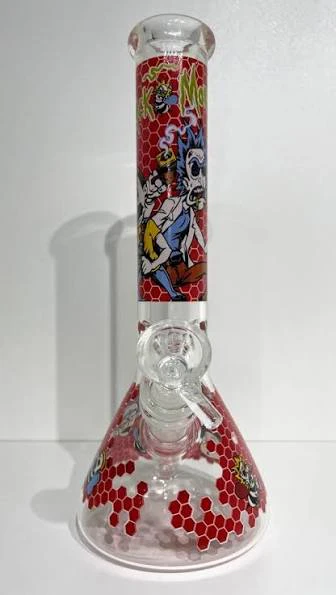 Yolo Cannabis - Managment Corp - 15" 7mm Toxic Side Rick Glass Bong Main Image