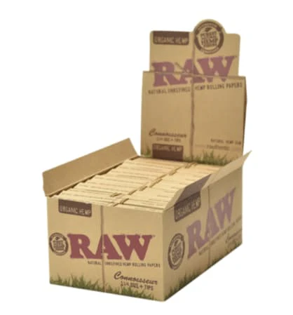 SMOKE ARSENAL - Raw Rolling Papers - Organic Hemp Connoisseur w/Tips 1 1/4 Main Image
