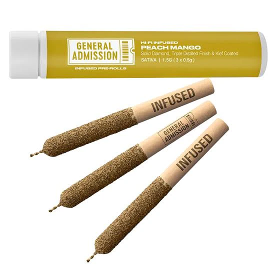 GENERAL ADMISSION - Peach Mango Hi-Fi 3 x 0.5g Infused Pre-Rolls Main Image