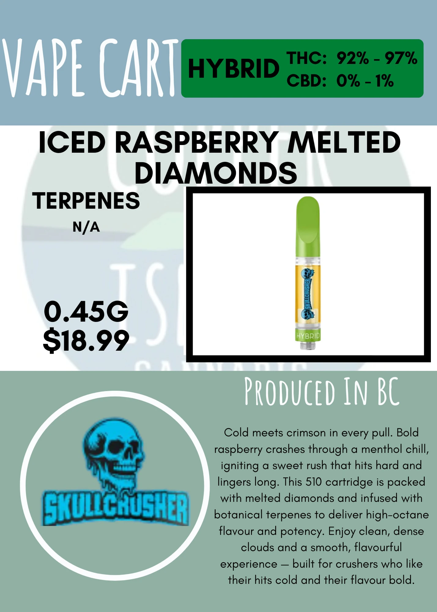 Skullcrushers by RAD - SKULLCRUSHERS - ICED RASPBERRY MELTED DIAMOND CART Main Image