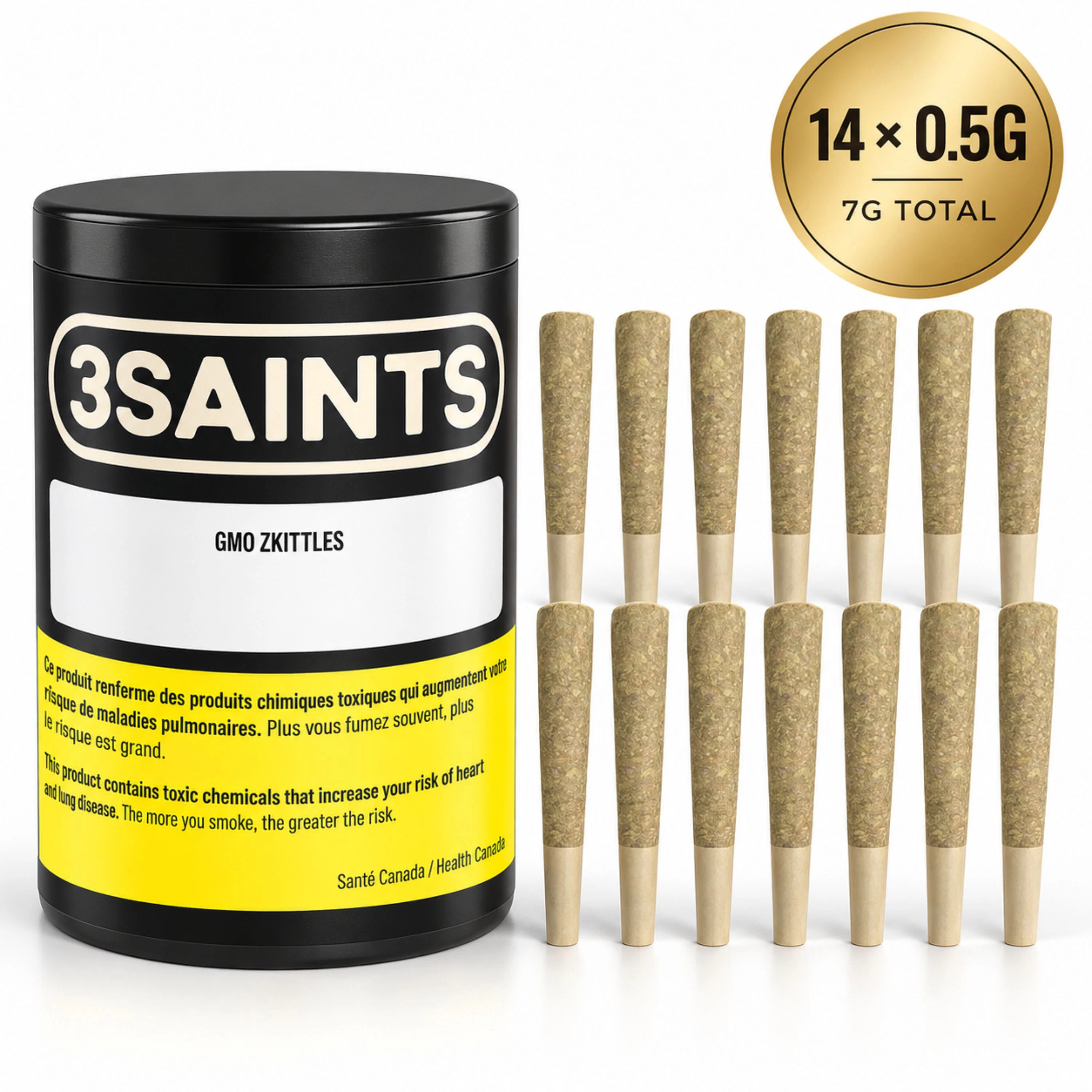 3 SAINTS - GMO Zkittles Pre-Roll 14x0.5g Pre-Rolls Main Image
