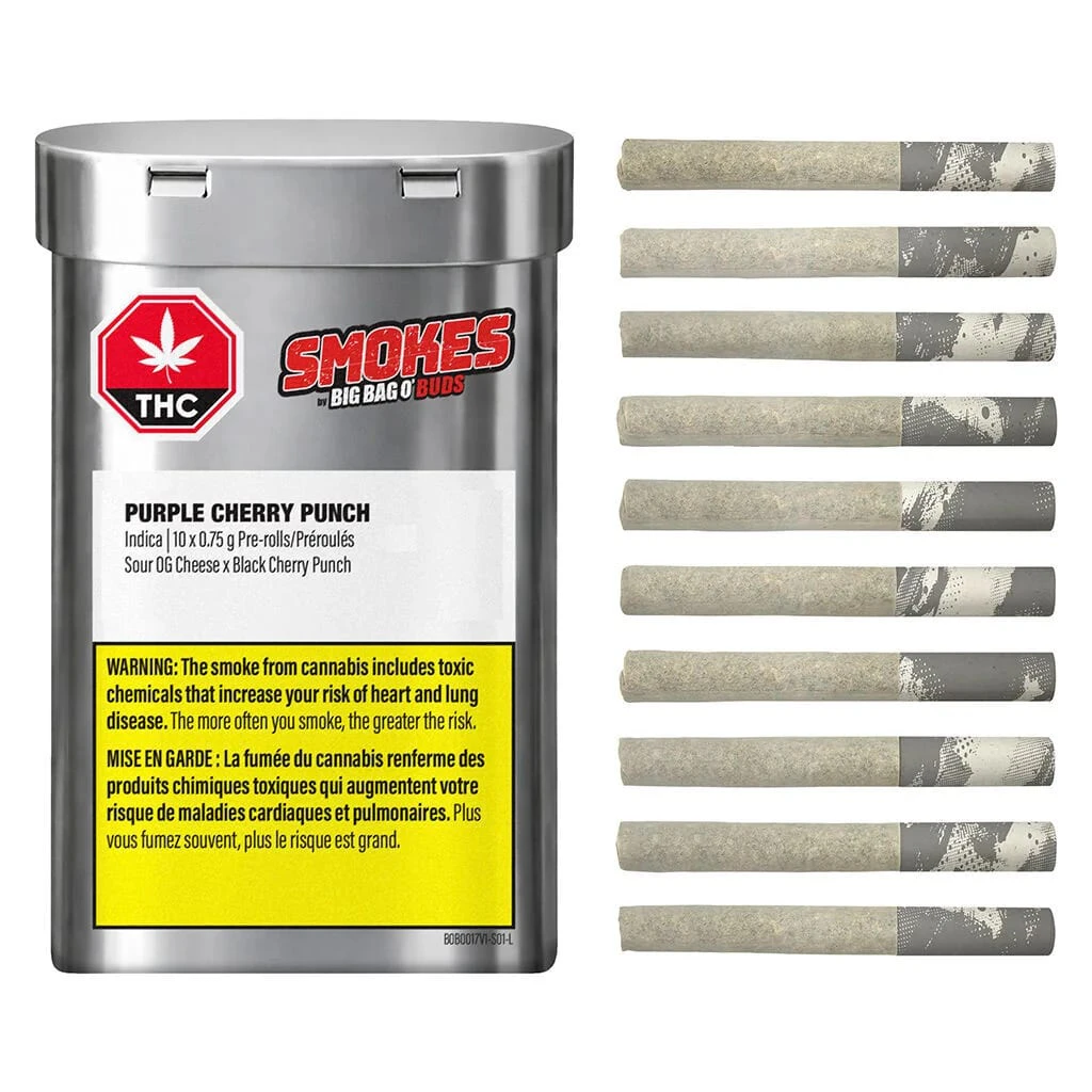 BIG BAG O' BUDS - Purple Cherry Punch 10 x 0.75g Pre-Rolls Main Image