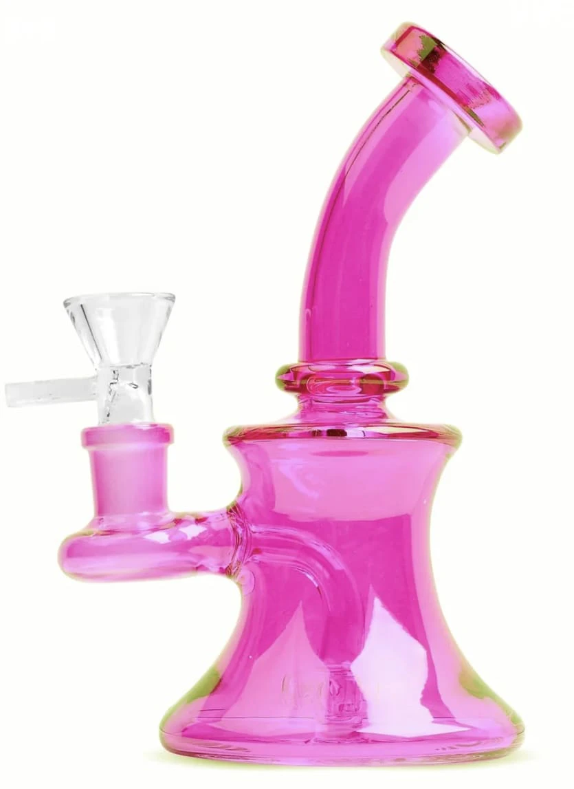WEST COAST GIFTS - 5" Tall Pink Day Glow Bubbler W/ ufo perc Main Image