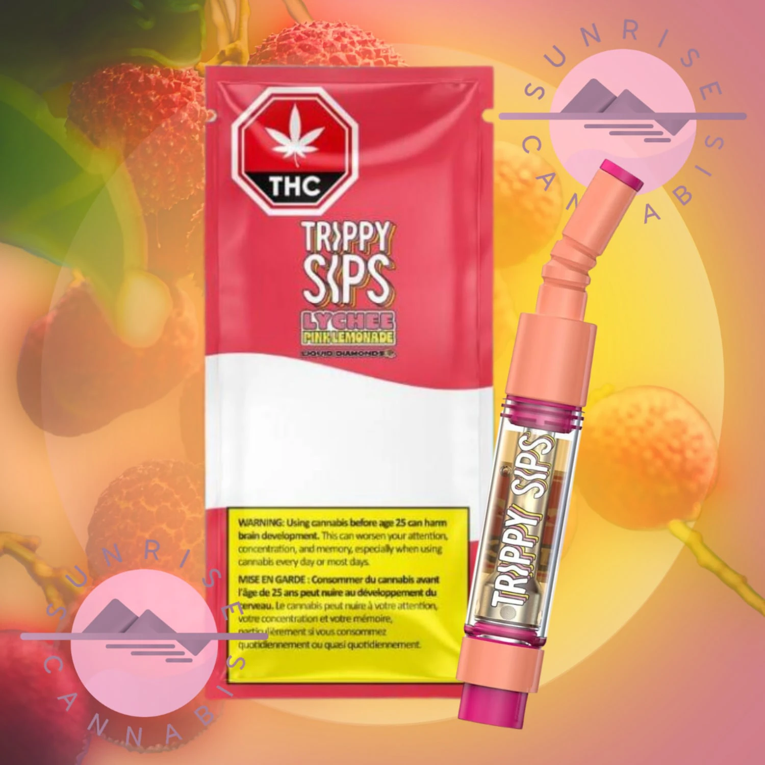 TRIPPY SIPS - LYCHEE PINK LEMONADE - TRIPPY SIPS - 1G Main Image