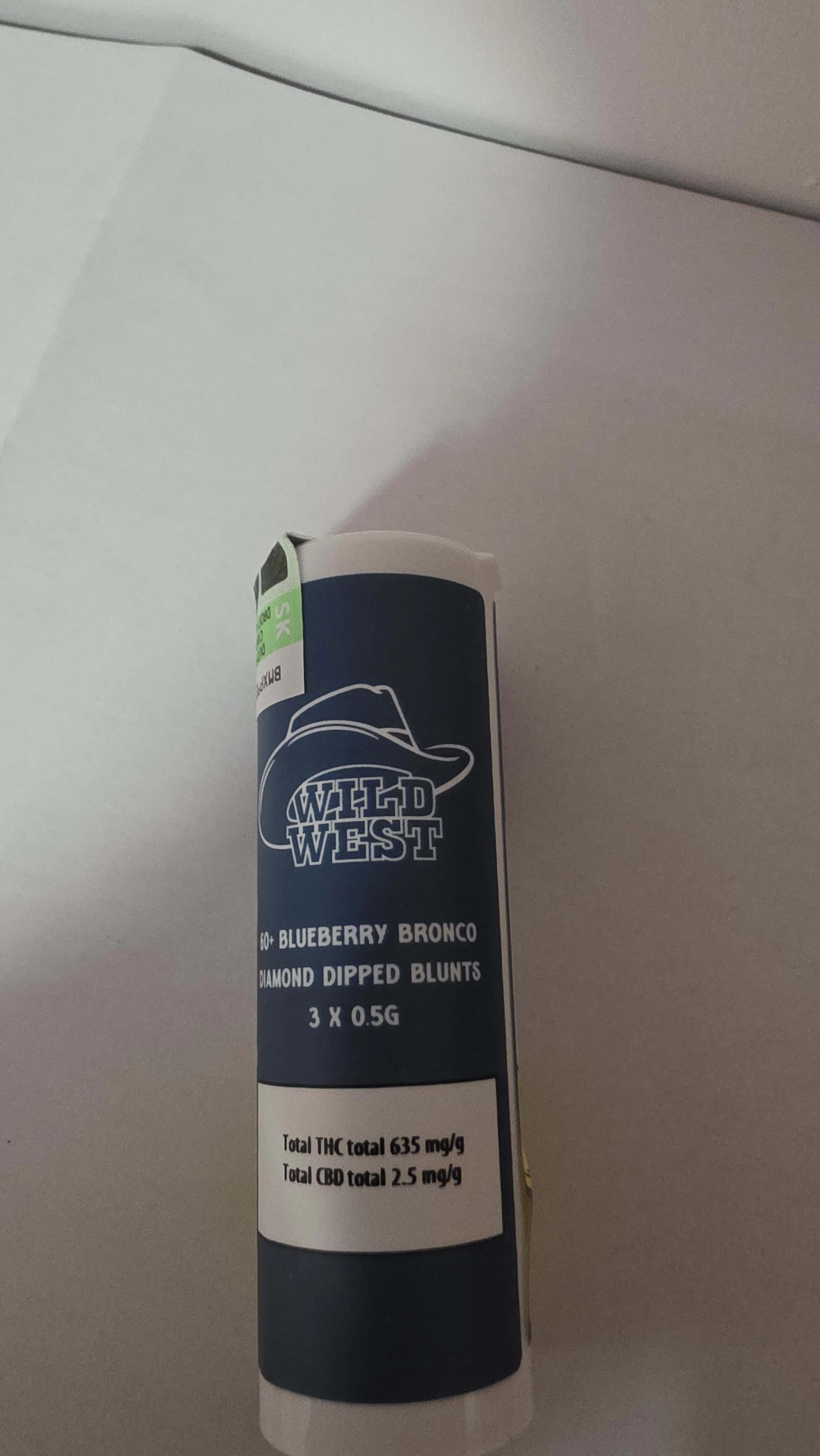 Valiant Distribution Cannabis - Wild West 60+ Blueberry Bronco Diamond Infused 3x0.5g Pre Rolls Main Image
