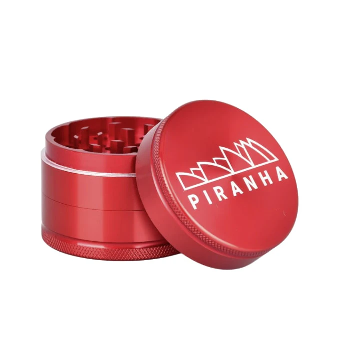 SMOKE ARSENAL - Piranha 3pc 56mm Grind-and-Store Aluminum Grinder - Red Main Image