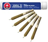 General Admission Tiger Blood 5 x 0.5g Infused Pre-Rolls