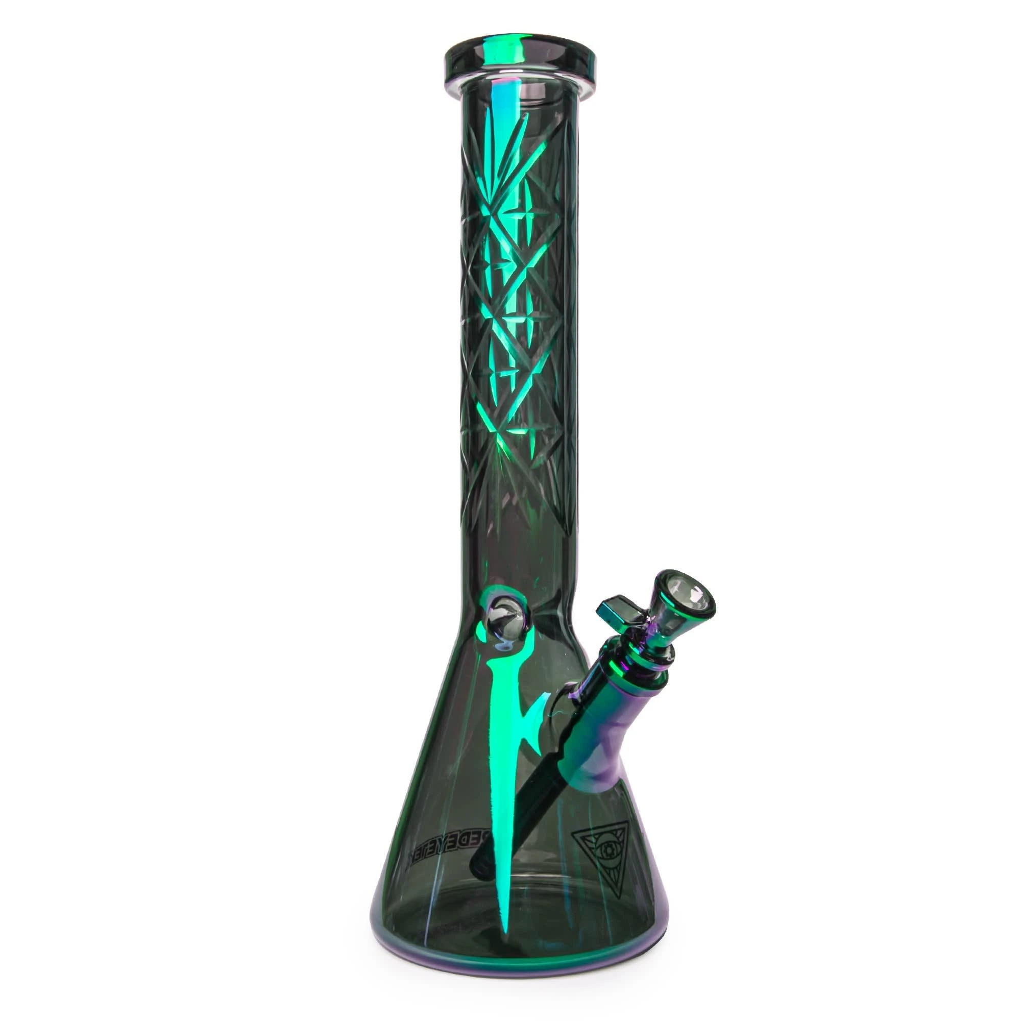 RED EYE TEK GLASS - ACC - Red Eye Tek - 15" Tall 7mm Thick Green Metallic Terminator Traditions Series Beaker Tube Main Image
