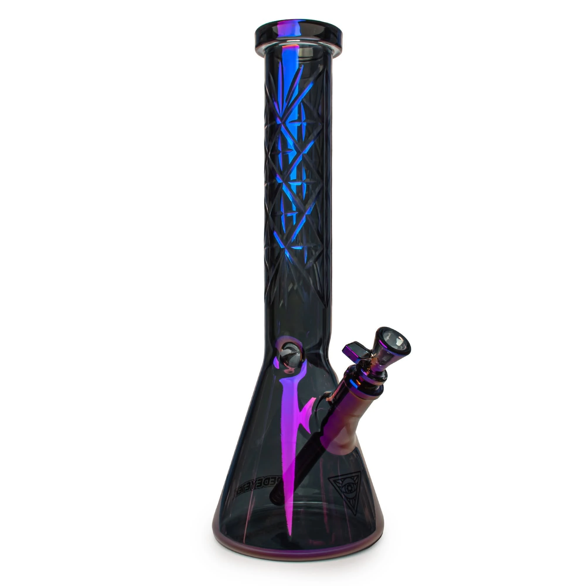 RED EYE TEK GLASS - ACC - Red Eye Tek - 15" Tall 7mm Thick Blue Metallic Terminator Traditions Series Beaker Tube Main Image