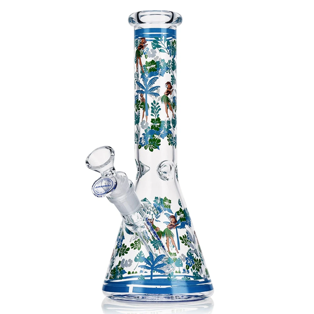 ARSENAL - 10" Arsenal Floral Bliss Beaker Bong (Blue) Main Image