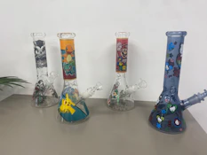 10" Graphic Glass Beaker Bongs - Assorted Designs