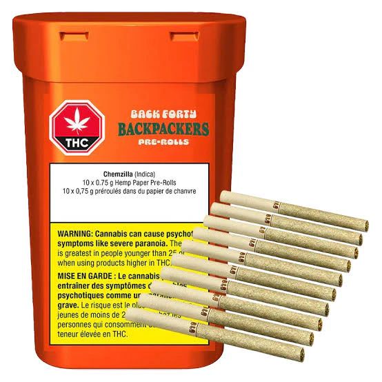 BACK FORTY - Backpackers Chemzilla 10 x 0.75 Pre-Rolls by Back Forty Main Image