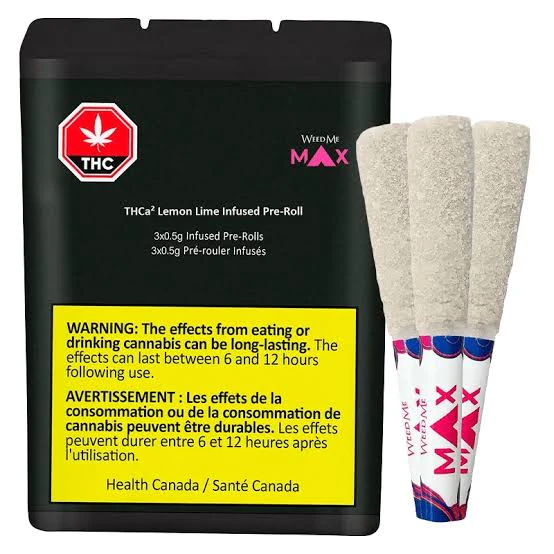 WEED ME MAX - THCa Lemon Lime 3 x 0.5g Infused Pre-Rolls Main Image