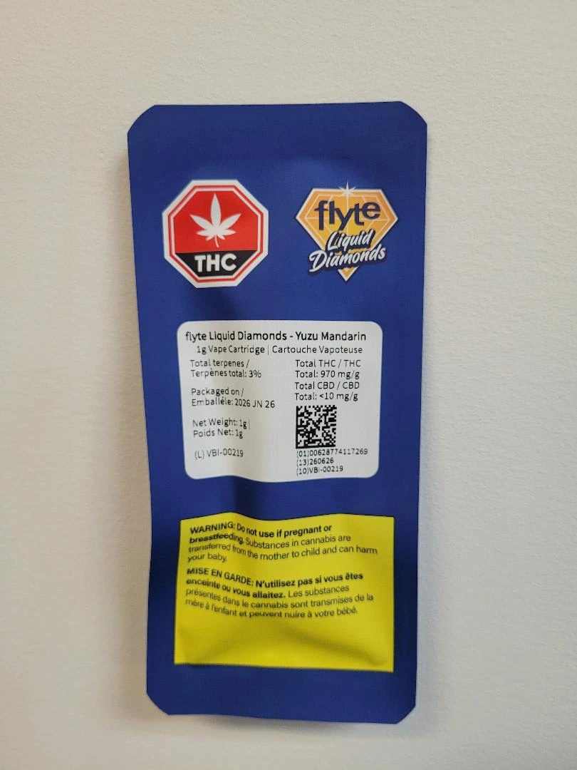 National Cannabis Distribution - Flyte 1000 Yuzu Mandarin 1g Vape Cart Main Image