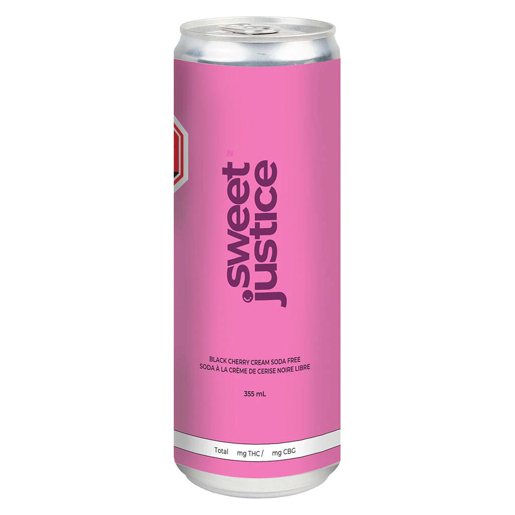 SWEET JUSTICE - Black Cherry Cream Soda Free 10thc+10cbg - 355mL Main Image