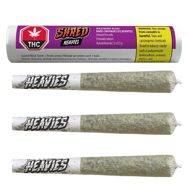 SHRED X - Shred X Wild Berry Blaze Heavies 3 x 0.5g Diamond & Disty & Terp Infused Pre-Rolls Main Image