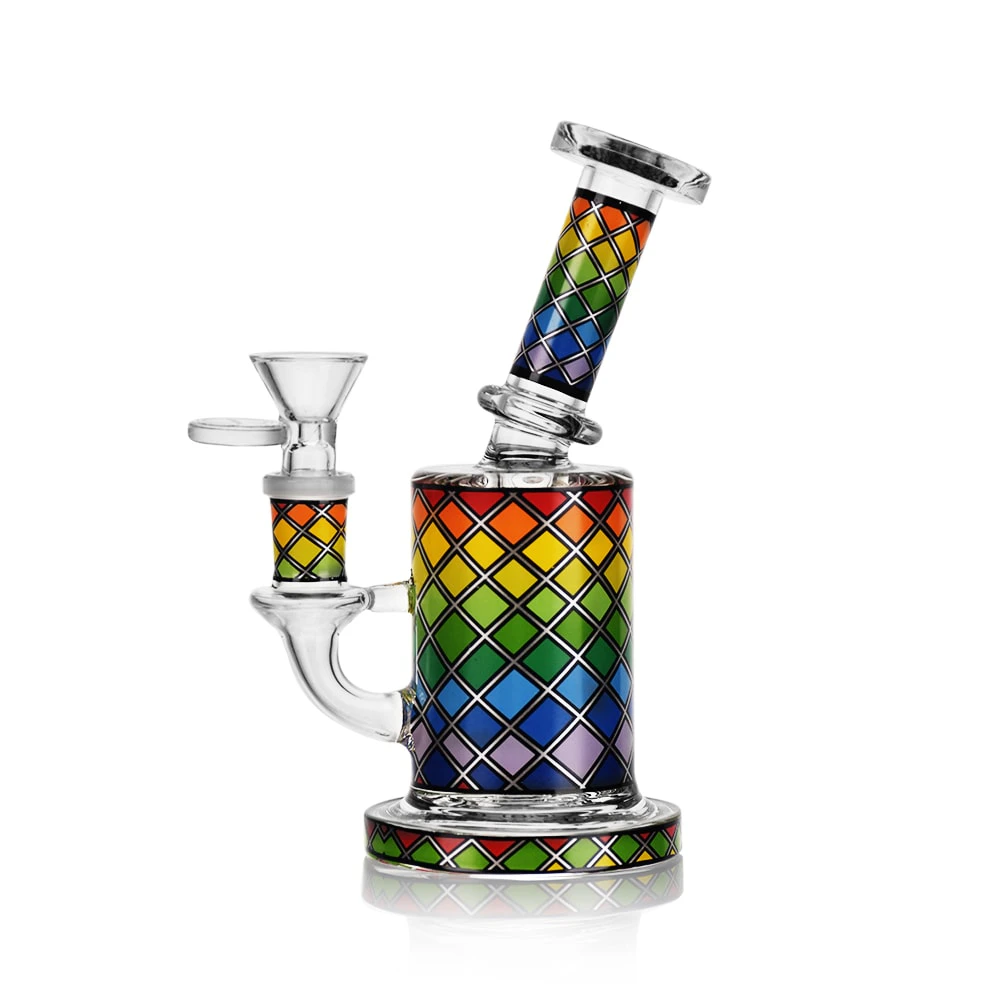 SMOKE ARSENAL - 6.7" Arsenal Prism Pattern Recycler Bong Main Image