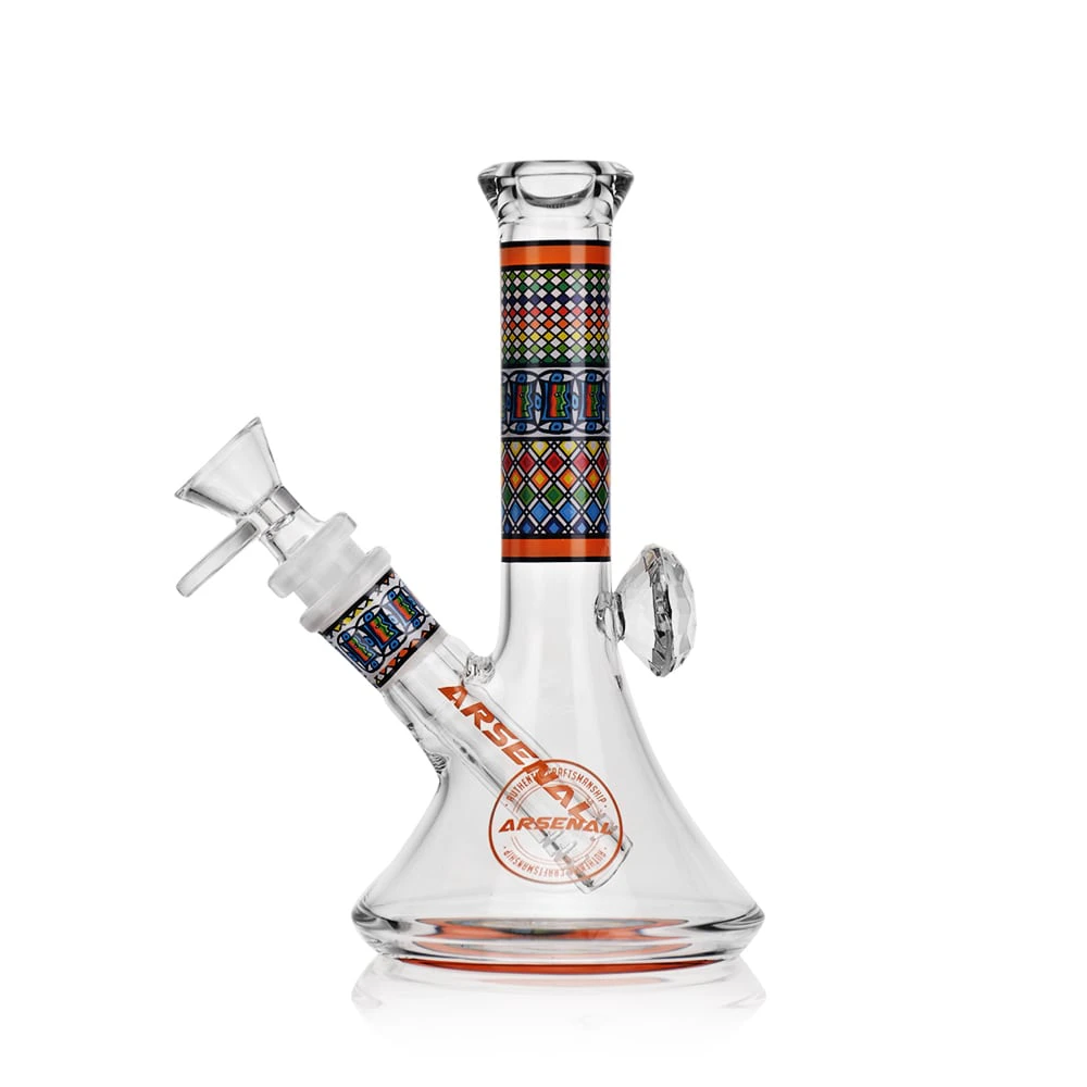 SMOKE ARSENAL - 7" Arsenal Mosaic Bliss Beaker Bong (Orange) Main Image