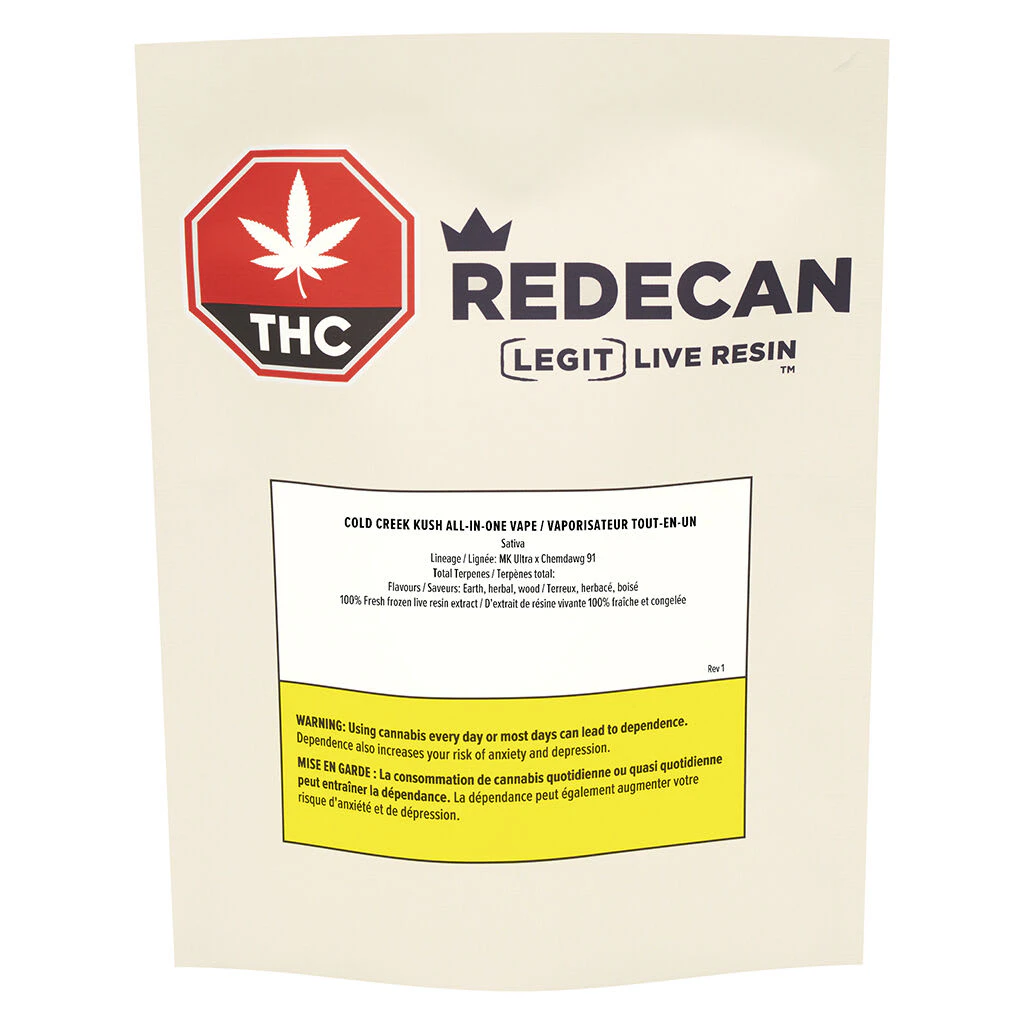 REDECAN - Redecan Legit Live Resin Cold Creek Kush All-in-One Vape Main Image