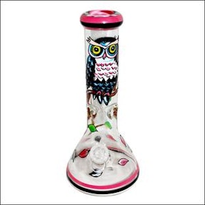 IN Accessories - Glass Bong Hand Painted Owl 12" (9mm)