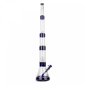 Red Eye 36" Dual Chamber Step Down Beaker Tube - Blue/Clear