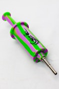 Mixed color Silicone syringe shape nectar collector - Pink/Green