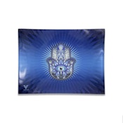 Glass Rolling Tray - Small - Hamsa Blue