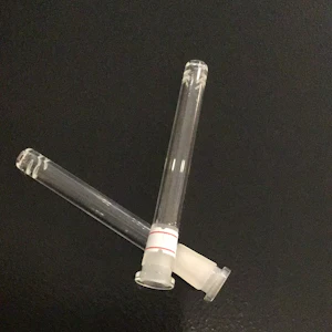 Honeypot - Glass on Glass Downstem ground joint 18/14mm 6 to 3- 3.5" 14mm to 10mm 4 slit open stem