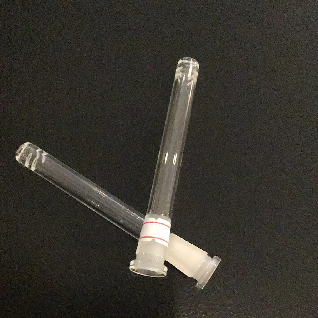 HONEY POT - Glass on Glass Downstem ground joint 18/14mm 6 to 3- 3.5" 14mm to 10mm 4 slit open stem Main Image