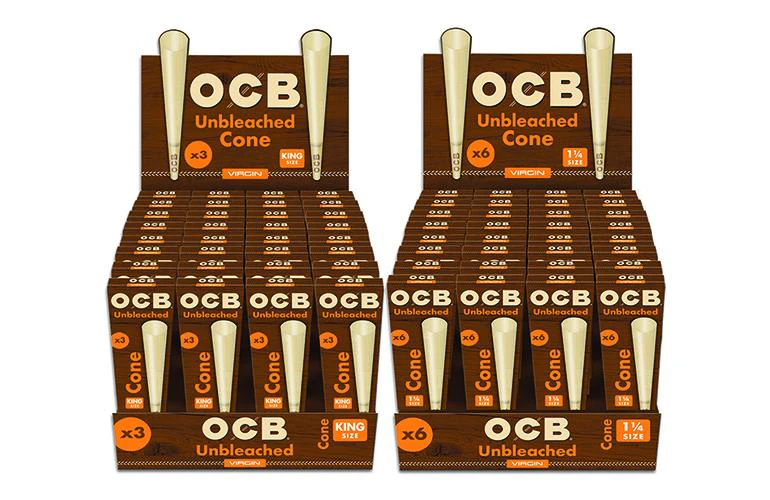 OCB - OCB Virgin Pre-Rolled Unbleached Cones - 1 1/4" - 6 Pack Main Image