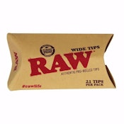 RAW Wide pre-rolled unbleached tips 21 pack