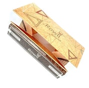 Rowll Unbleached King Size Extra Slim Rolling Papers w/ Filters, Grinder & Rolling Surface