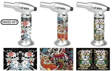 HONEY POT - Torch Lighters - Skulls Design Main Image
