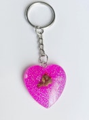 Bud Kitten Pink Heart Keychain