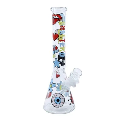 Kustom Kulture - Shatter'd Glassworks Doodle Bong Blue Beaker 12" Main Image