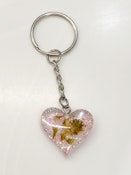 Bud Kitten Light Pink Heart Keychain