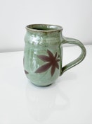 Clay Cannabis Mug - Short Green Leaf